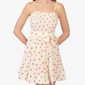 B Darlin Juniors' Strawberry-Print Smocked Dress